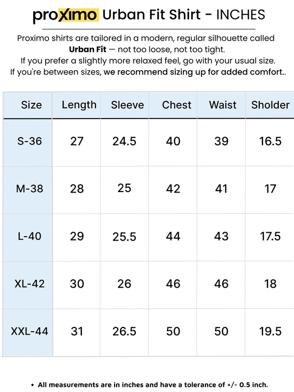 Size chart for Textured Stretch Shirt in Dusty Peach