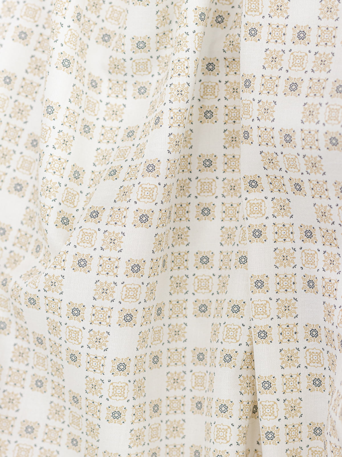 Abstract Mosiac-Beige Vanilla Printed Shirt