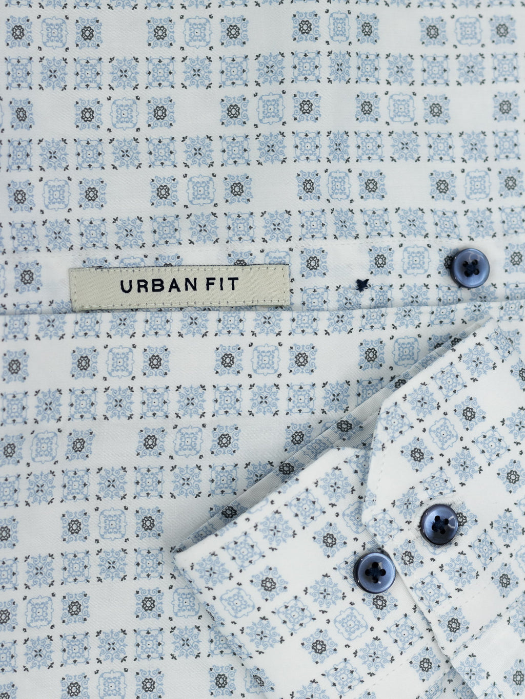 Abstract Mosiac-Blue Vanilla Printed Shirt