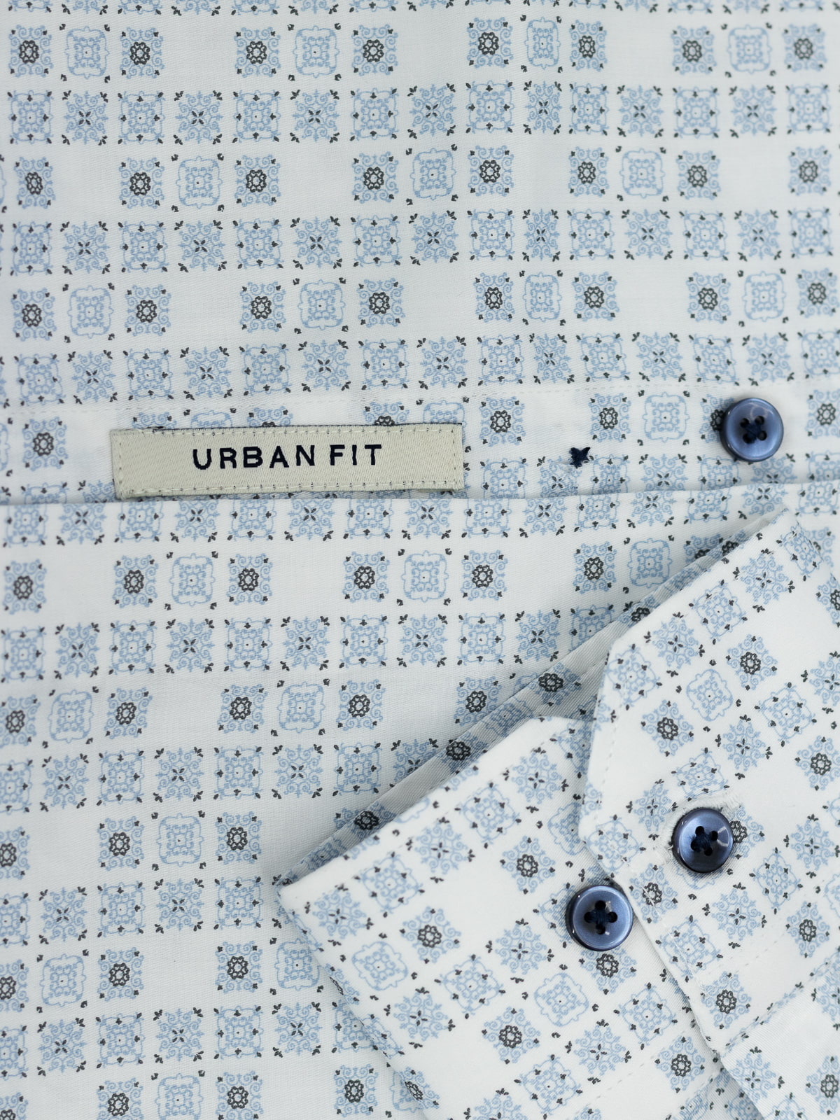 Abstract Mosiac-Blue Vanilla Printed Shirt
