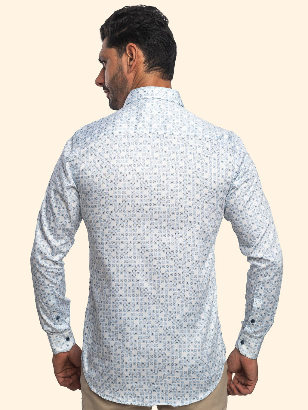Abstract Mosiac-Blue Vanilla Printed Shirt