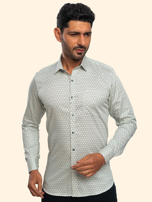 Billie Geometry Vanilla Printed Shirt