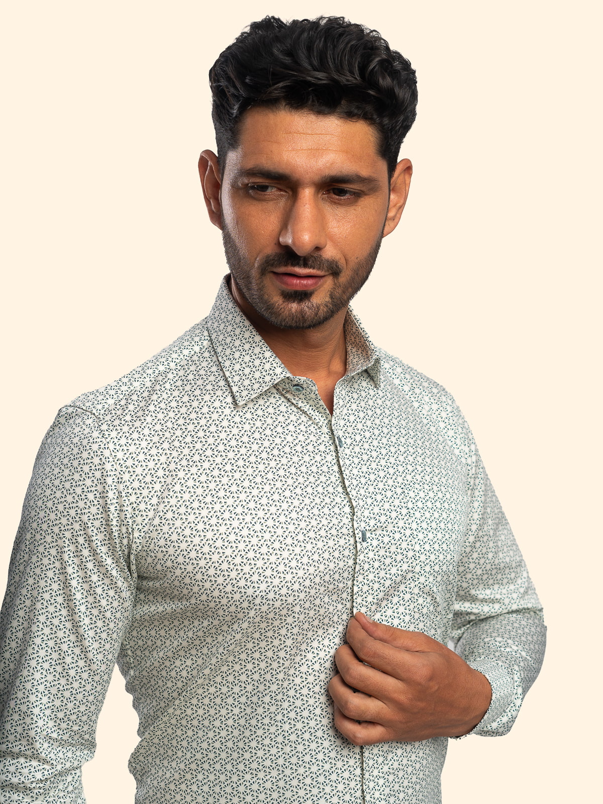 Billie Geometry Vanilla Printed Shirt