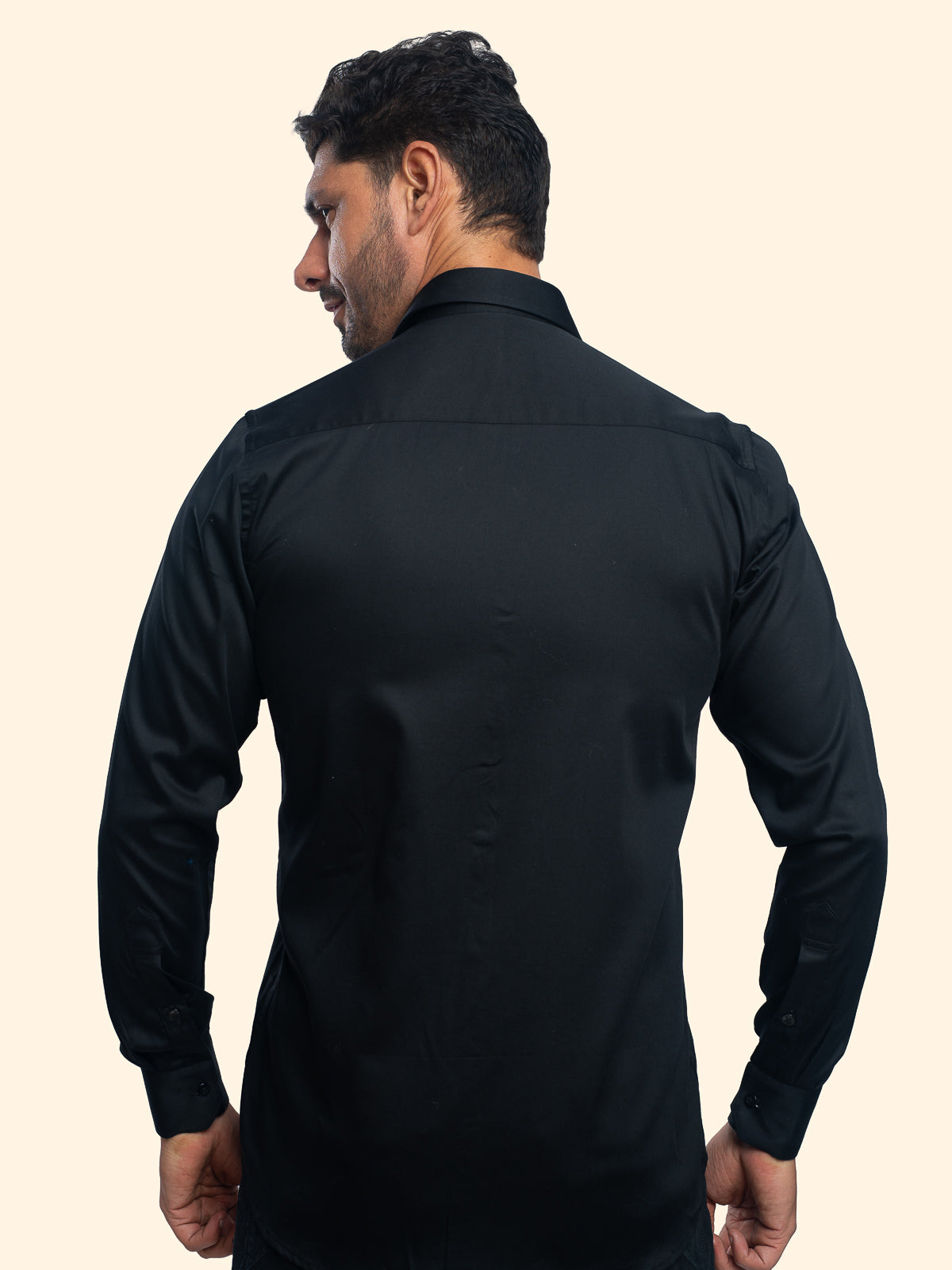 Coal Black Lycra Plain Shirt