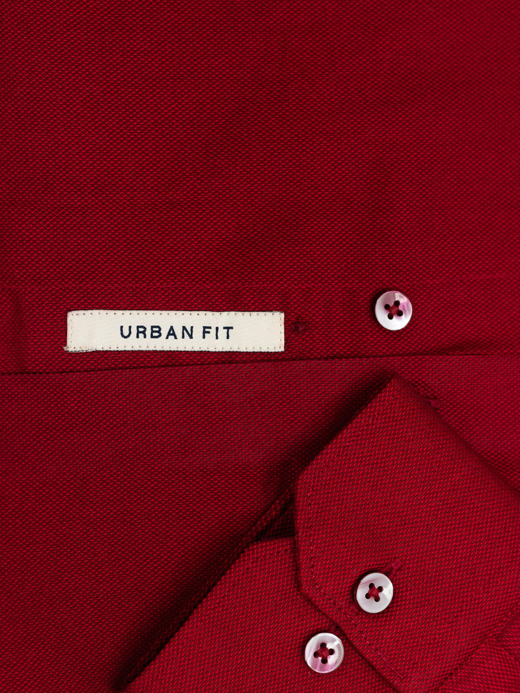 Textured Stretch Shirt in Crimson Red