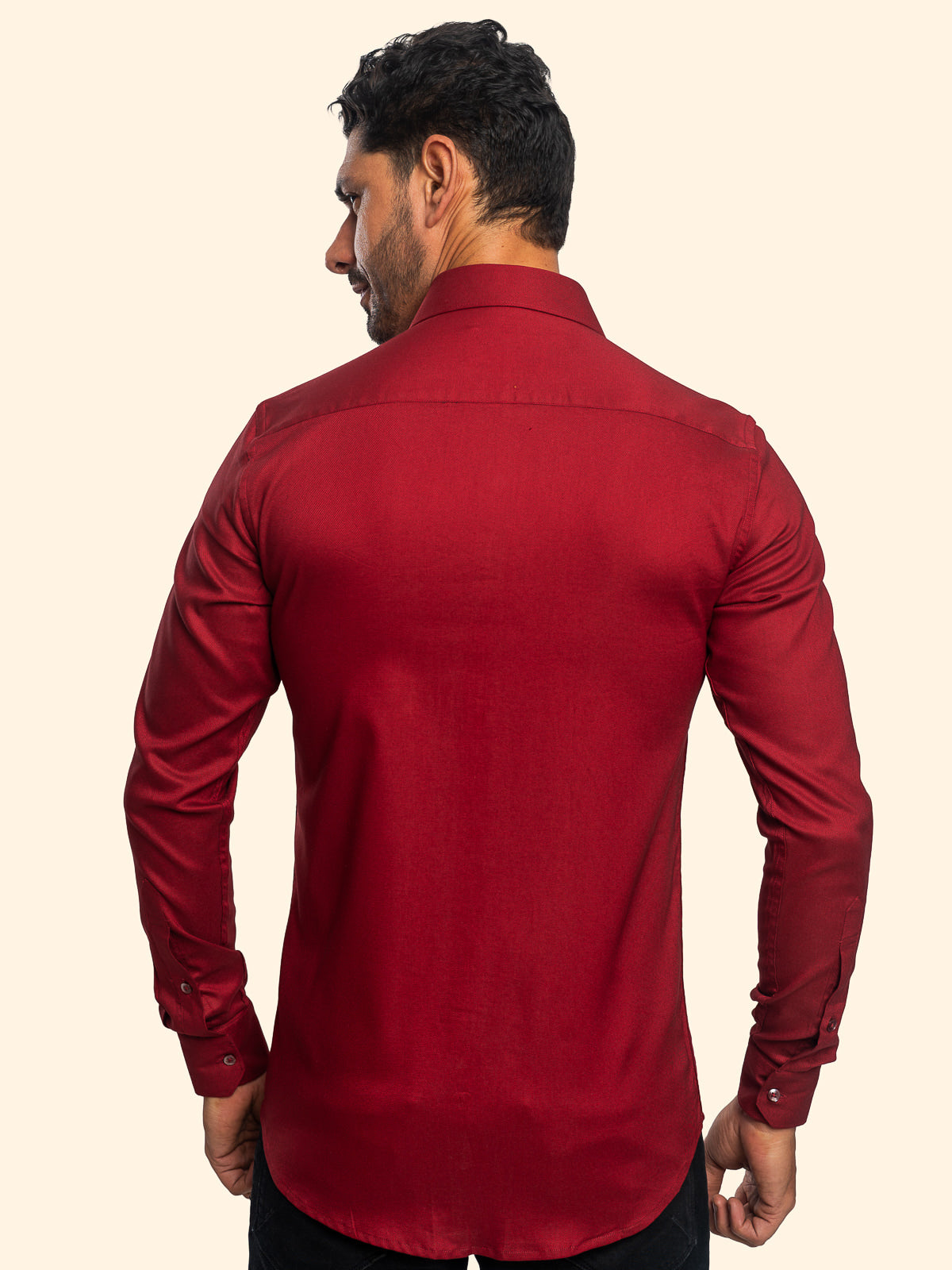 Grainline Crimson Red Plain Shirt