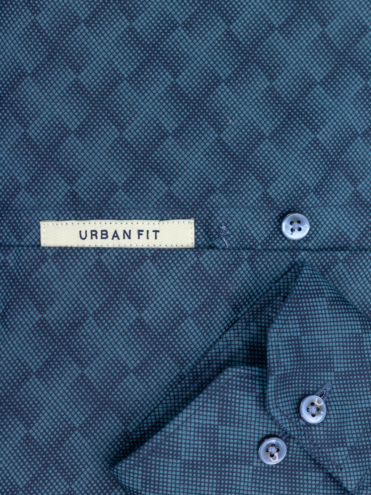 Diamond Mesh Blue Printed Shirt