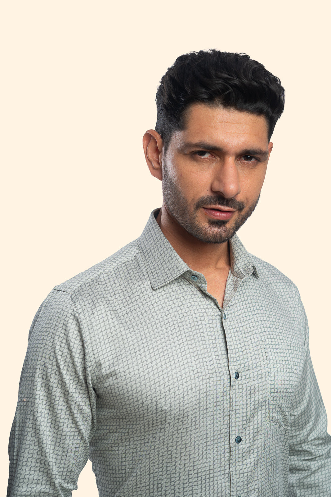 Ripple Sage Olive Printed Shirt