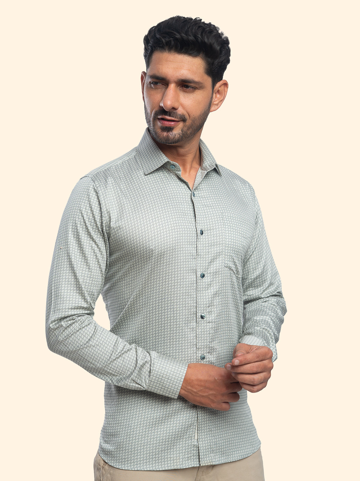 Ripple Sage Olive Printed Shirt