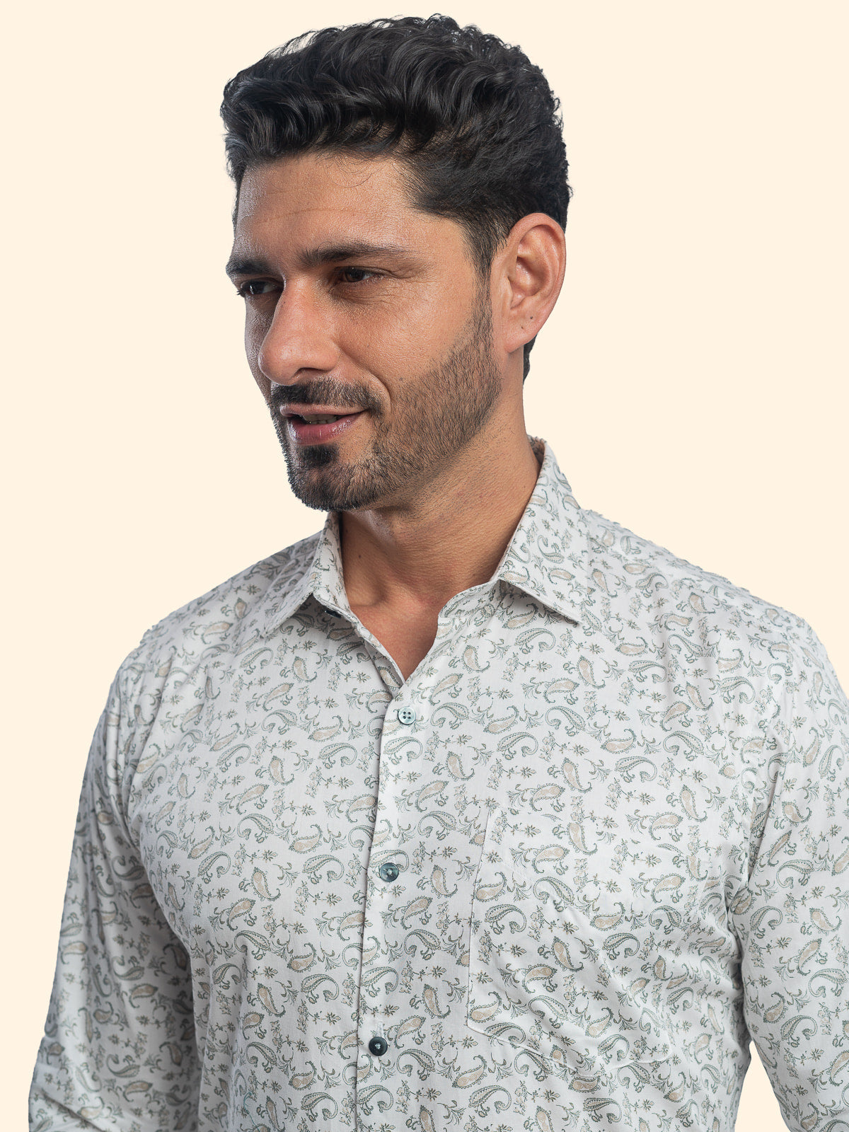 Floral-Green Vanilla Printed Shirt