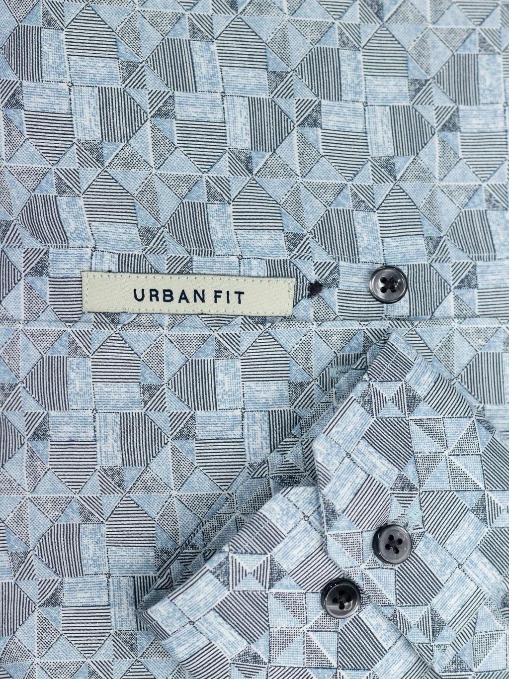 Geometry Dusted Blue Printed Shirt
