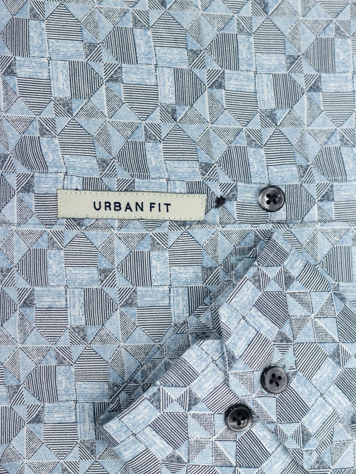 Geometry Dusted Blue Printed Shirt