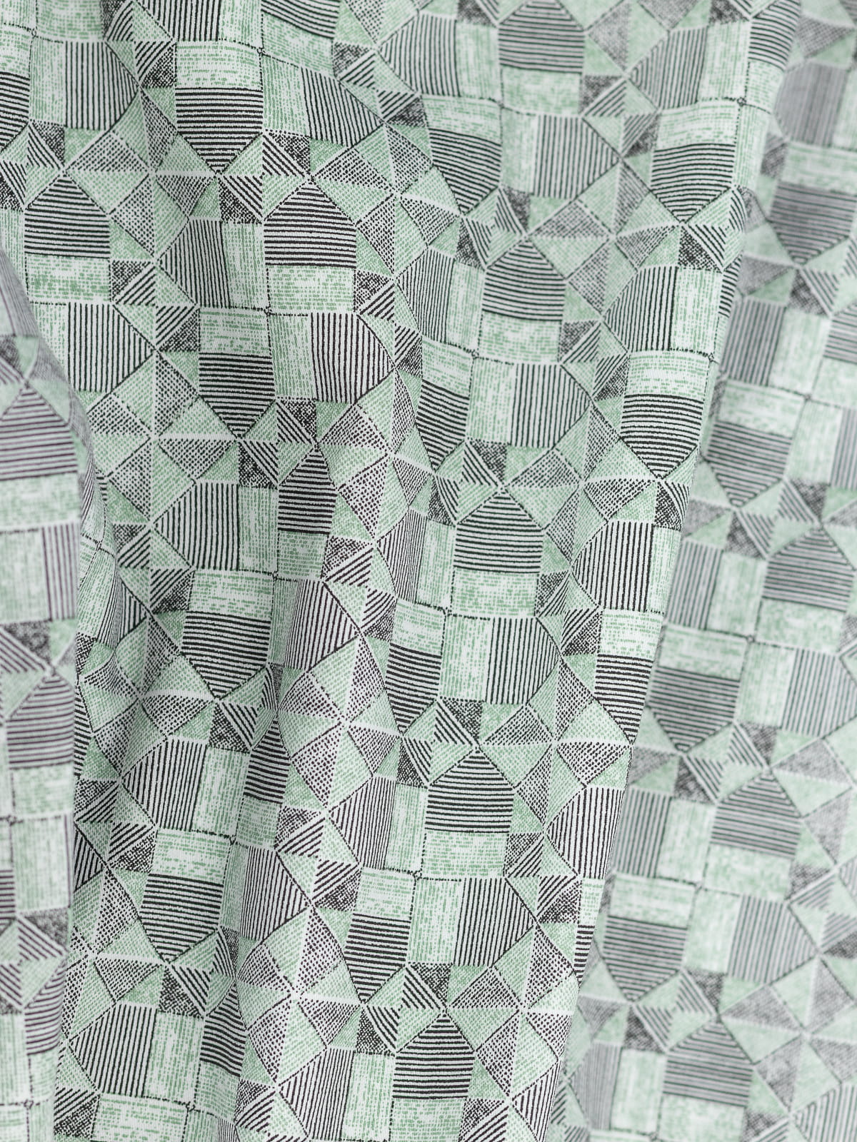 Geometry Dusted Green Printed Shirt