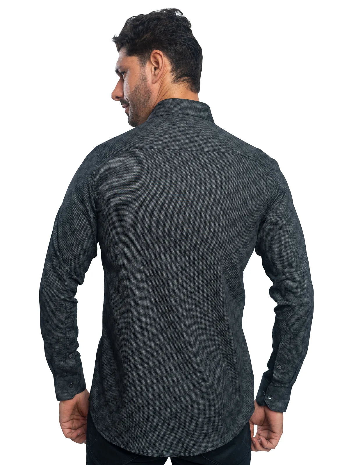 Geometric Print Shirt in Black