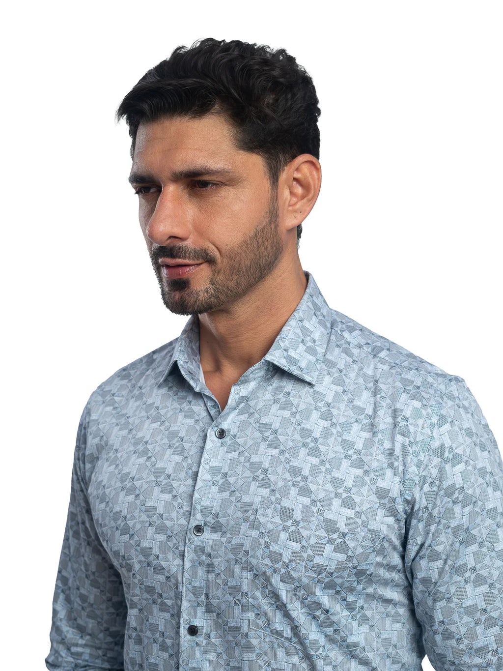 Geometric Print Shirt in Blue