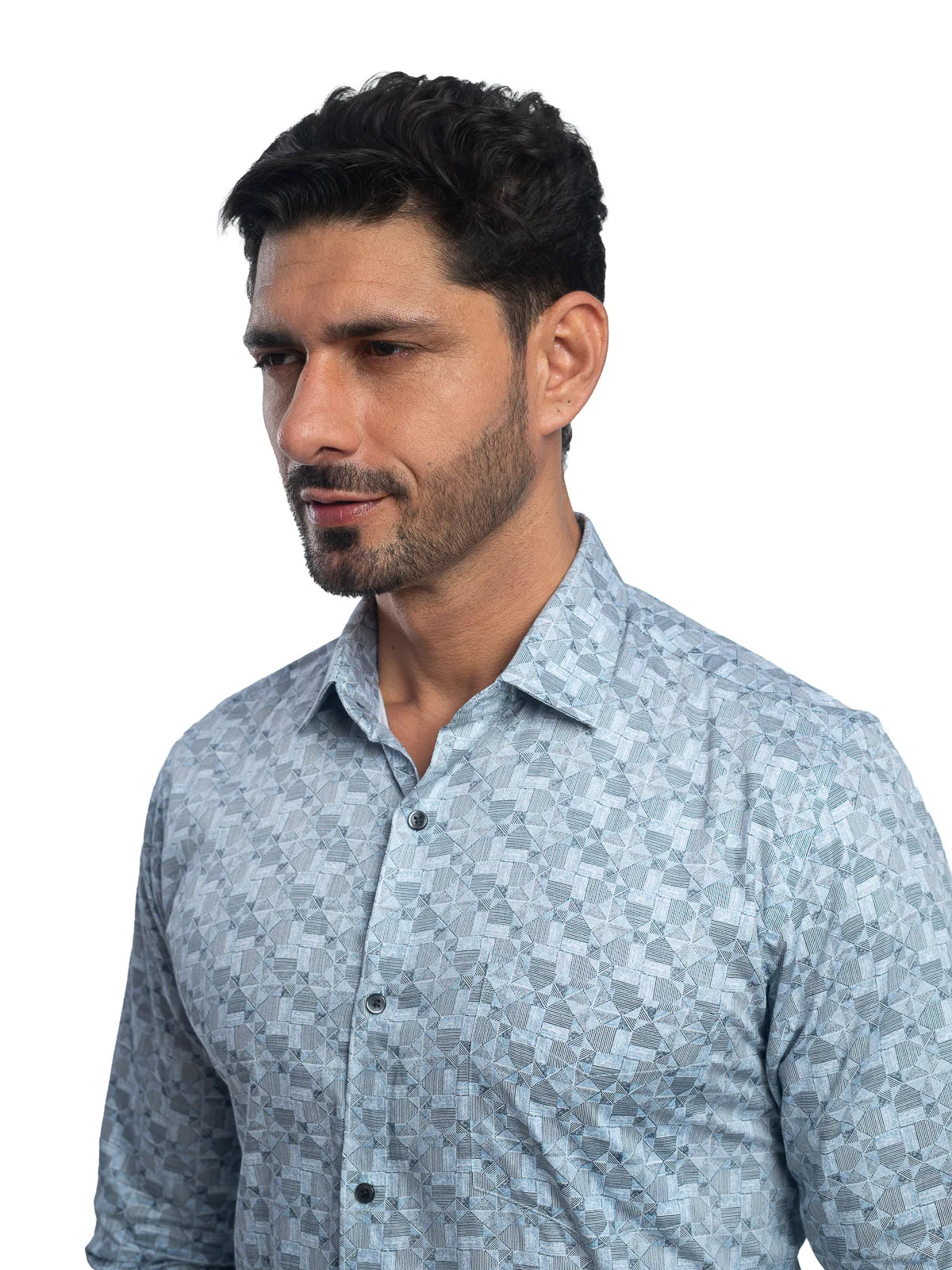 Geometric Print Shirt in Blue