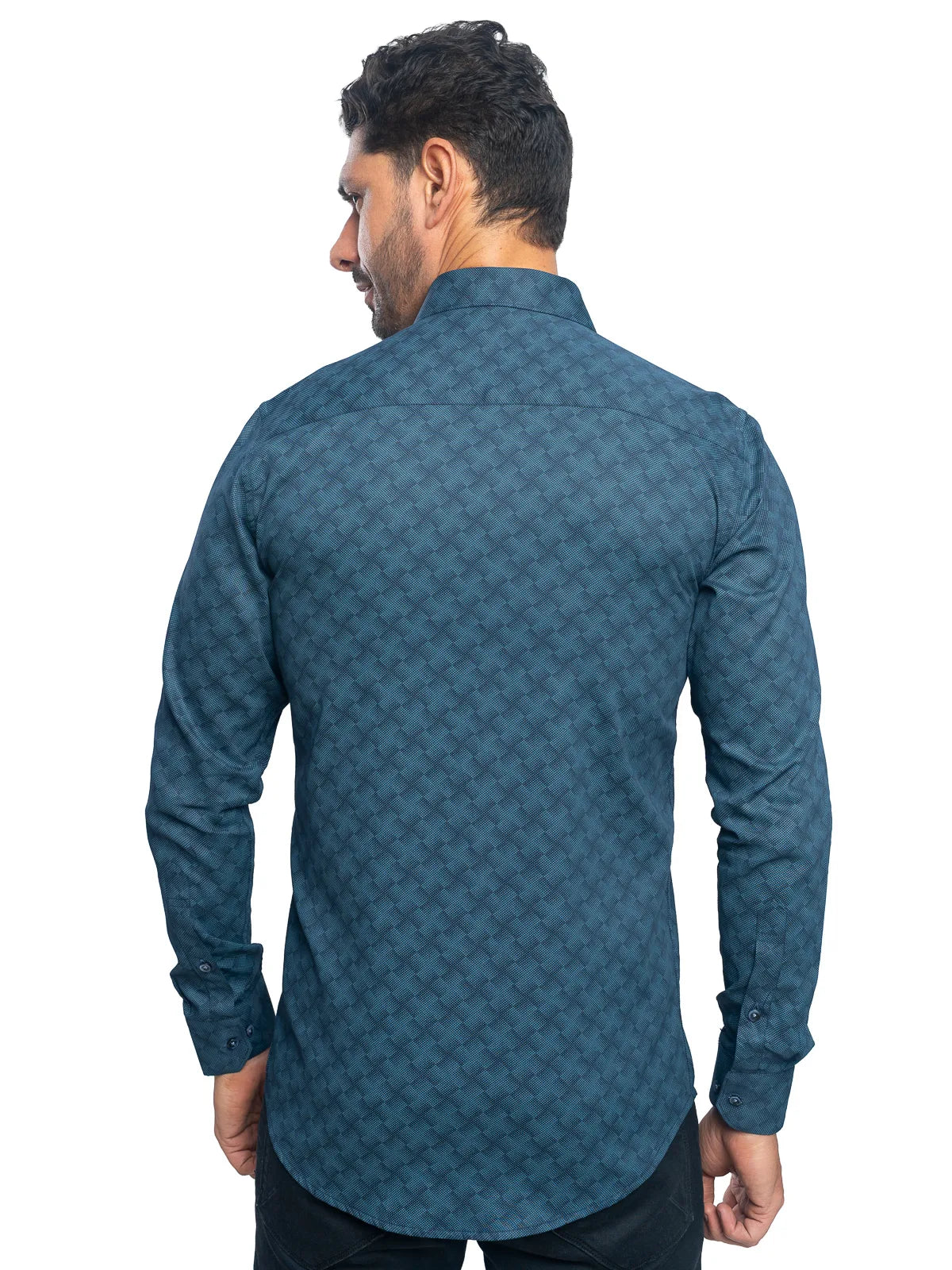 Geometric Print Shirt in Ocean Blue