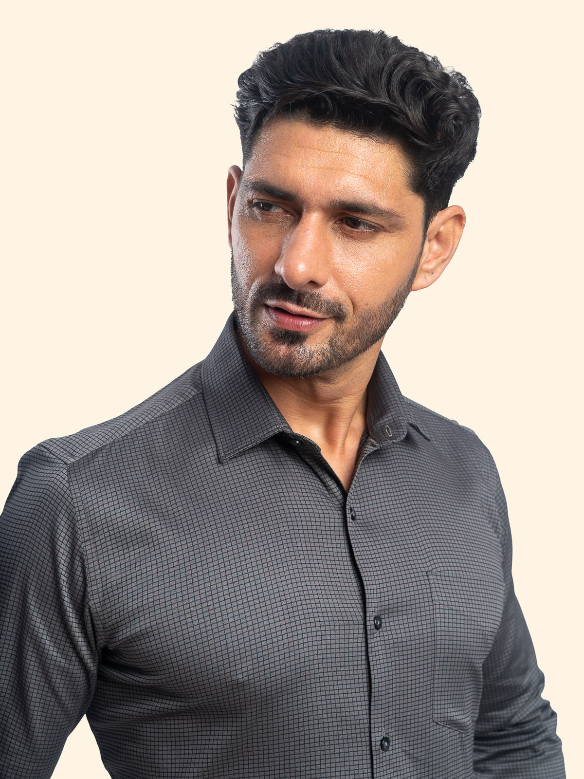 Oxford Grid Black Checked Shirt