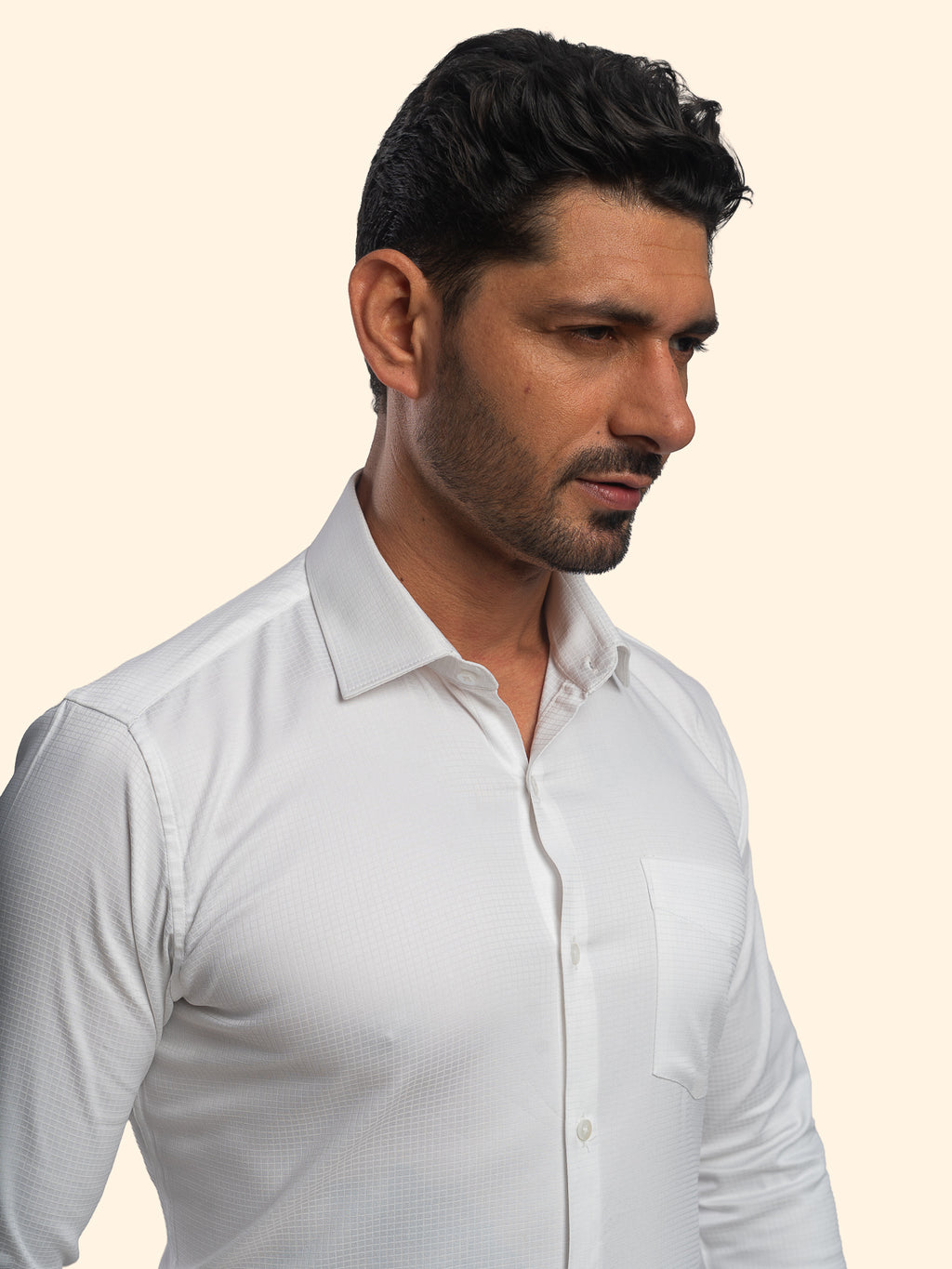 Oxford Grid White Checked Shirt