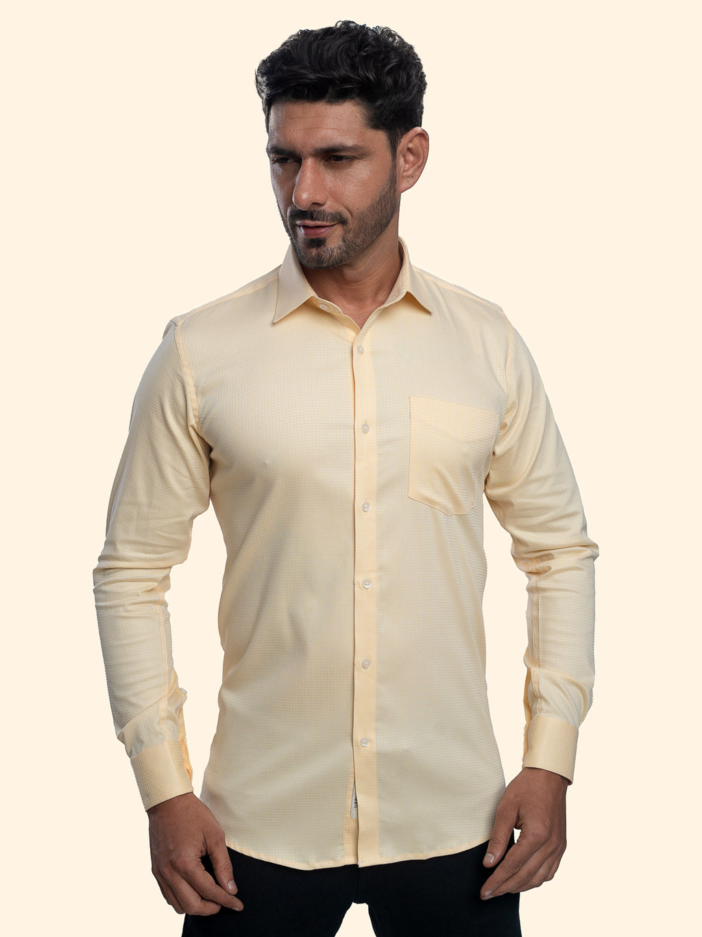 Oxford Grid Yellow Checked Shirt