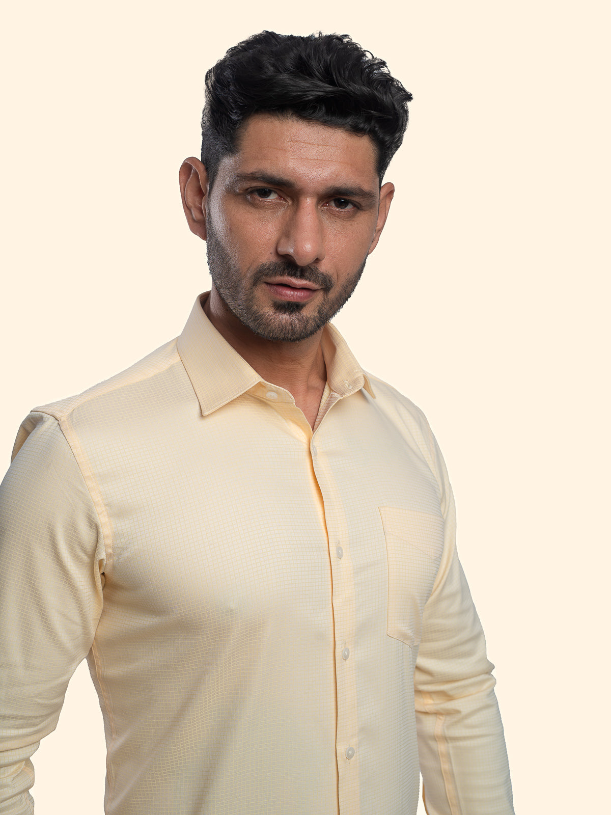 Oxford Grid Yellow Checked Shirt