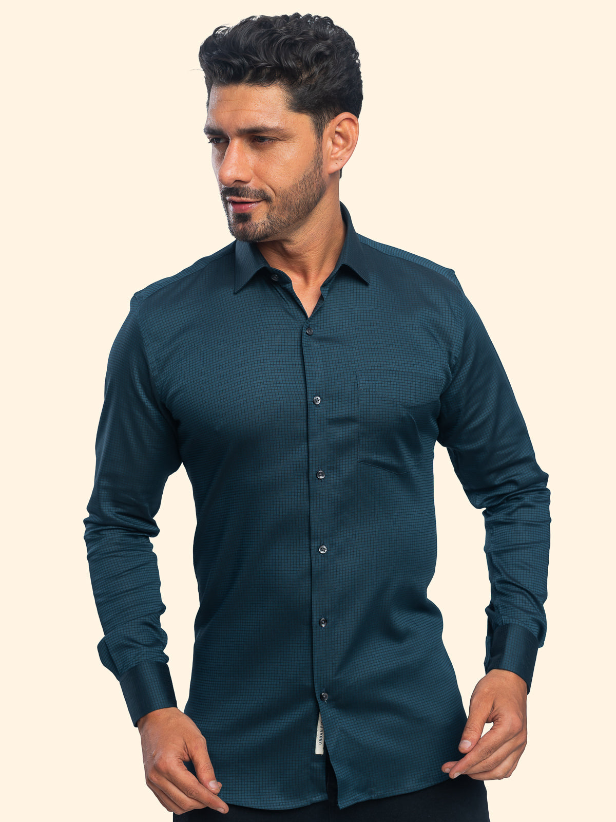Oxford Grid Ocean Blue Checked Shirt