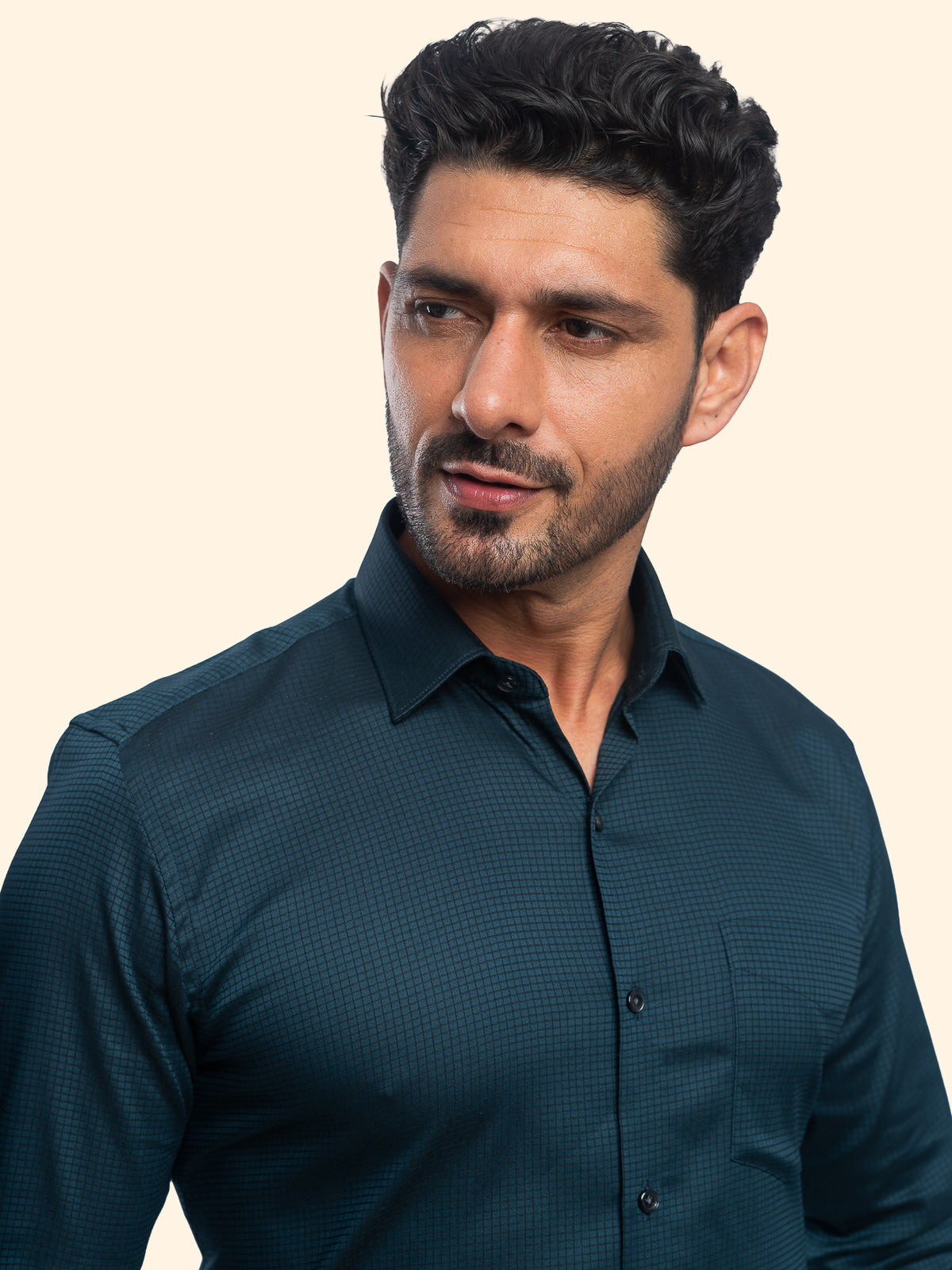 Oxford Grid Ocean Blue Checked Shirt