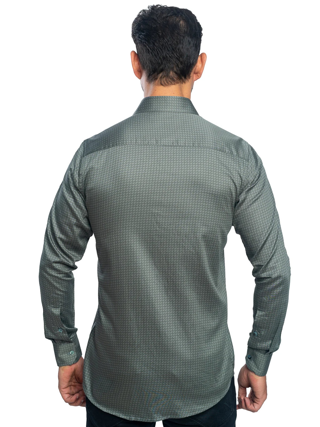 Patterned Shirt in Olive Green