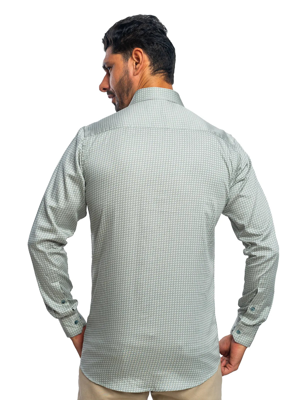 Patterned Shirt in Sage Green
