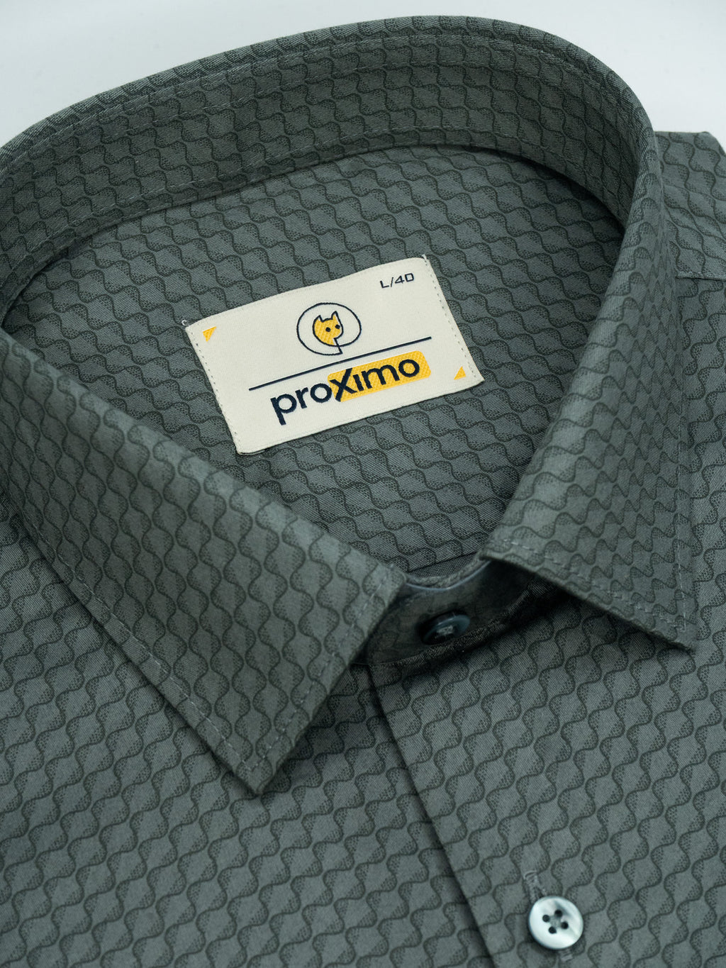 Patterned Shirt in Olive Green