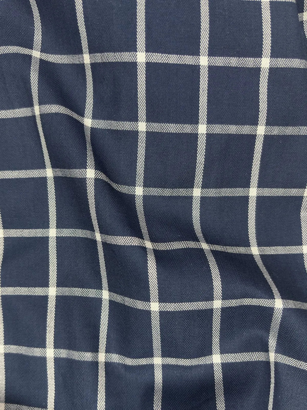 Navy Blue Windowpane Checks