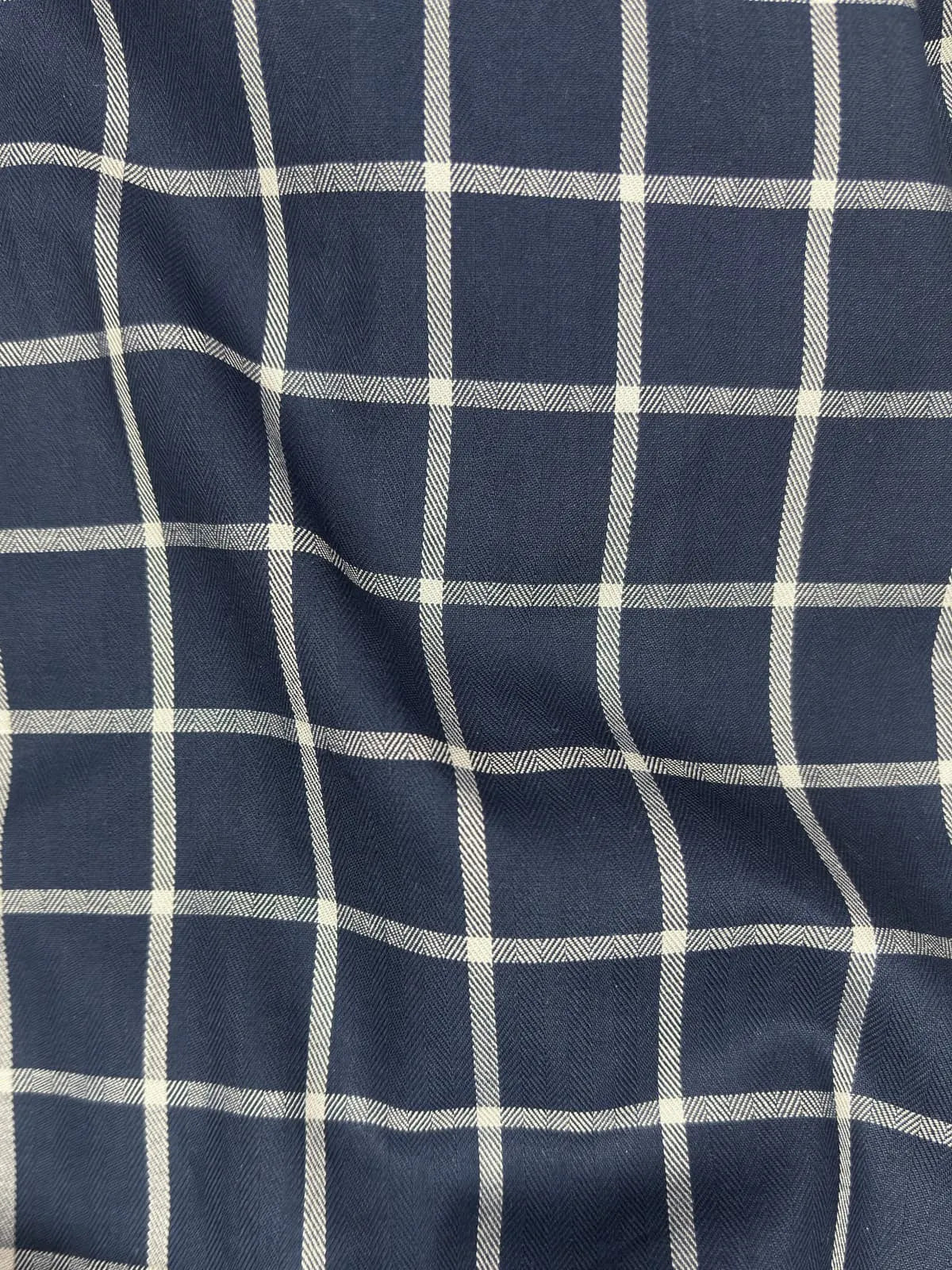 Navy Blue Windowpane Checks