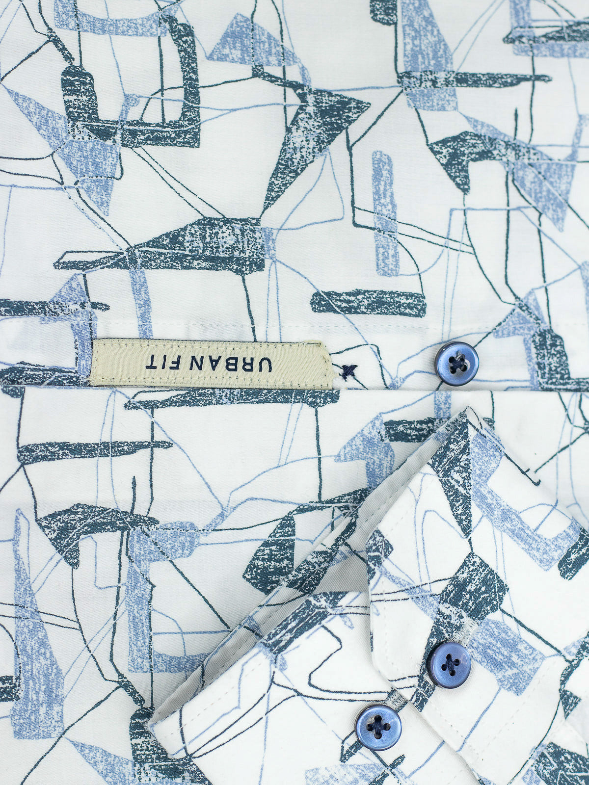 Abstract Print Shirt in Blue & White