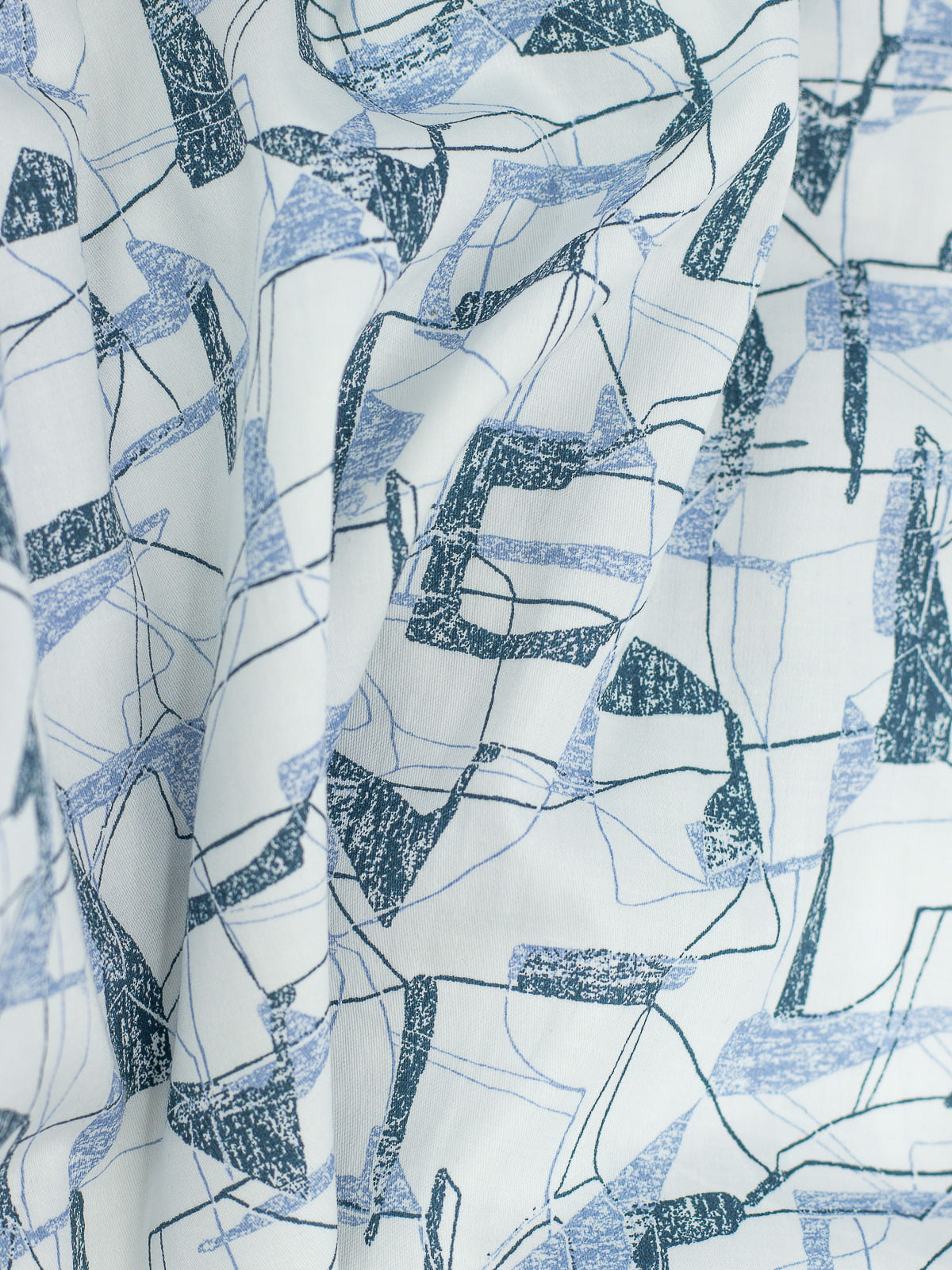 Abstract Print Shirt in Blue & White