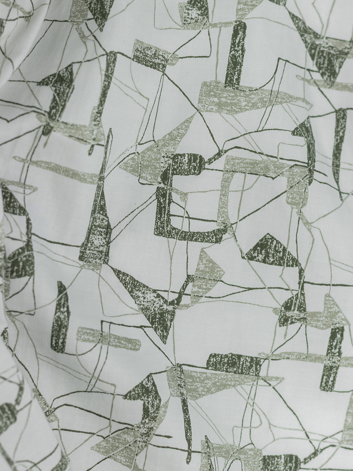 Abstract Print Shirt in Green & White