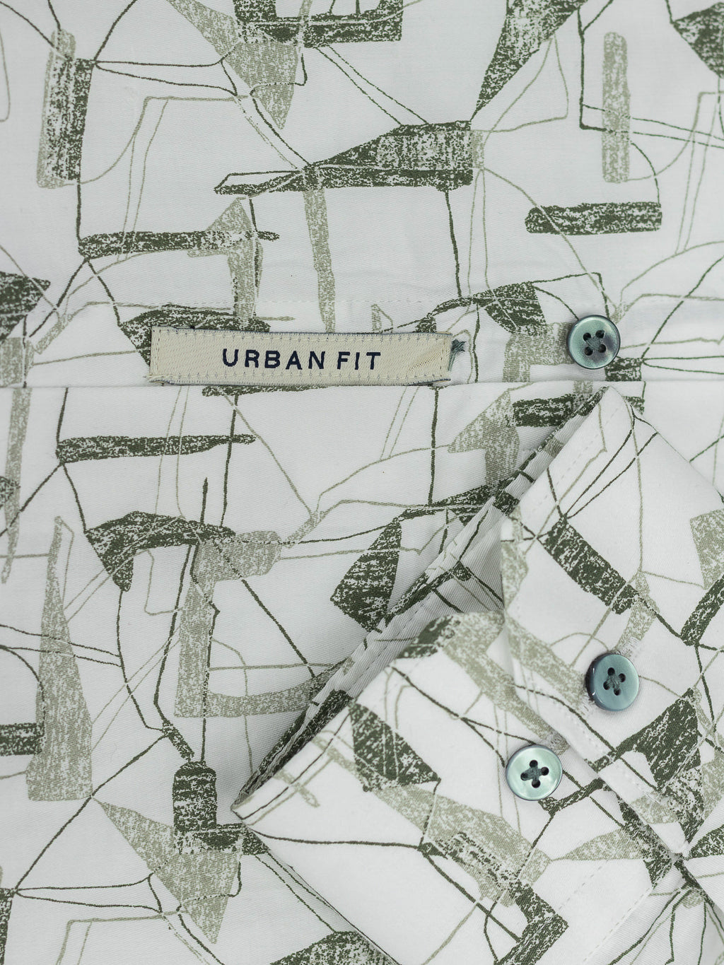 Abstract Print Shirt in Green & White