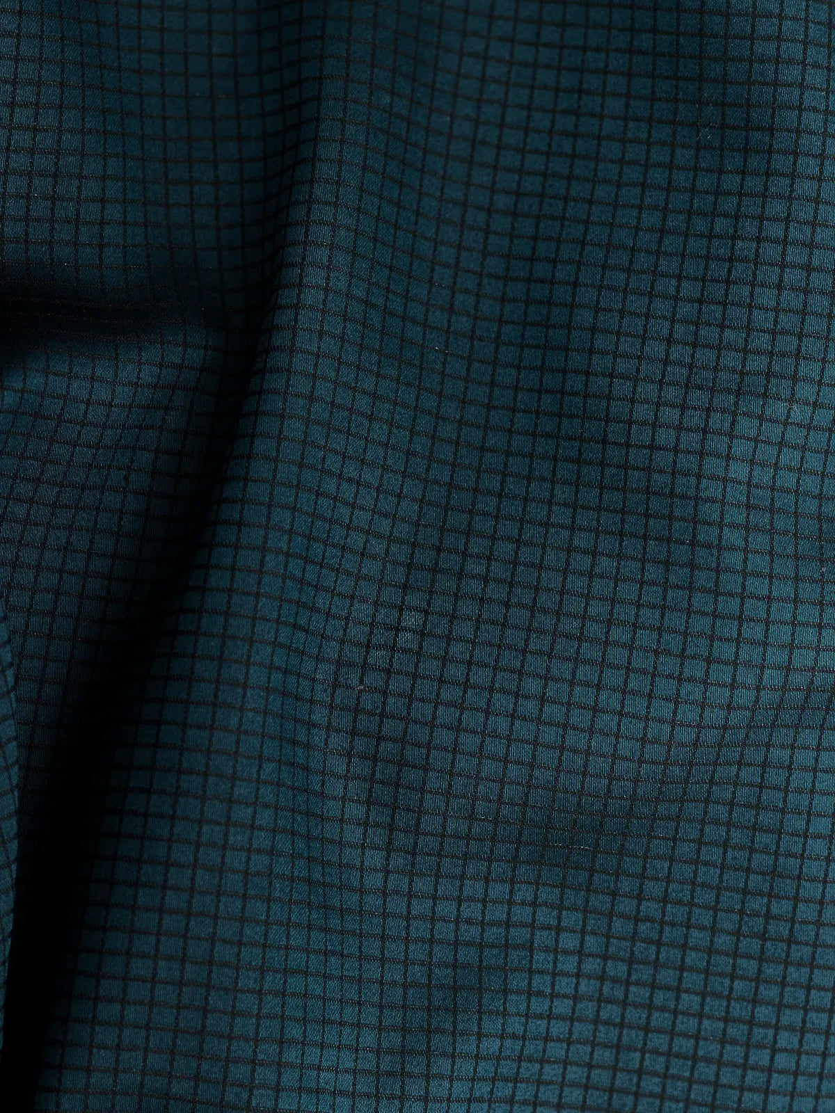 Dark Teal Mini Checks Stretch