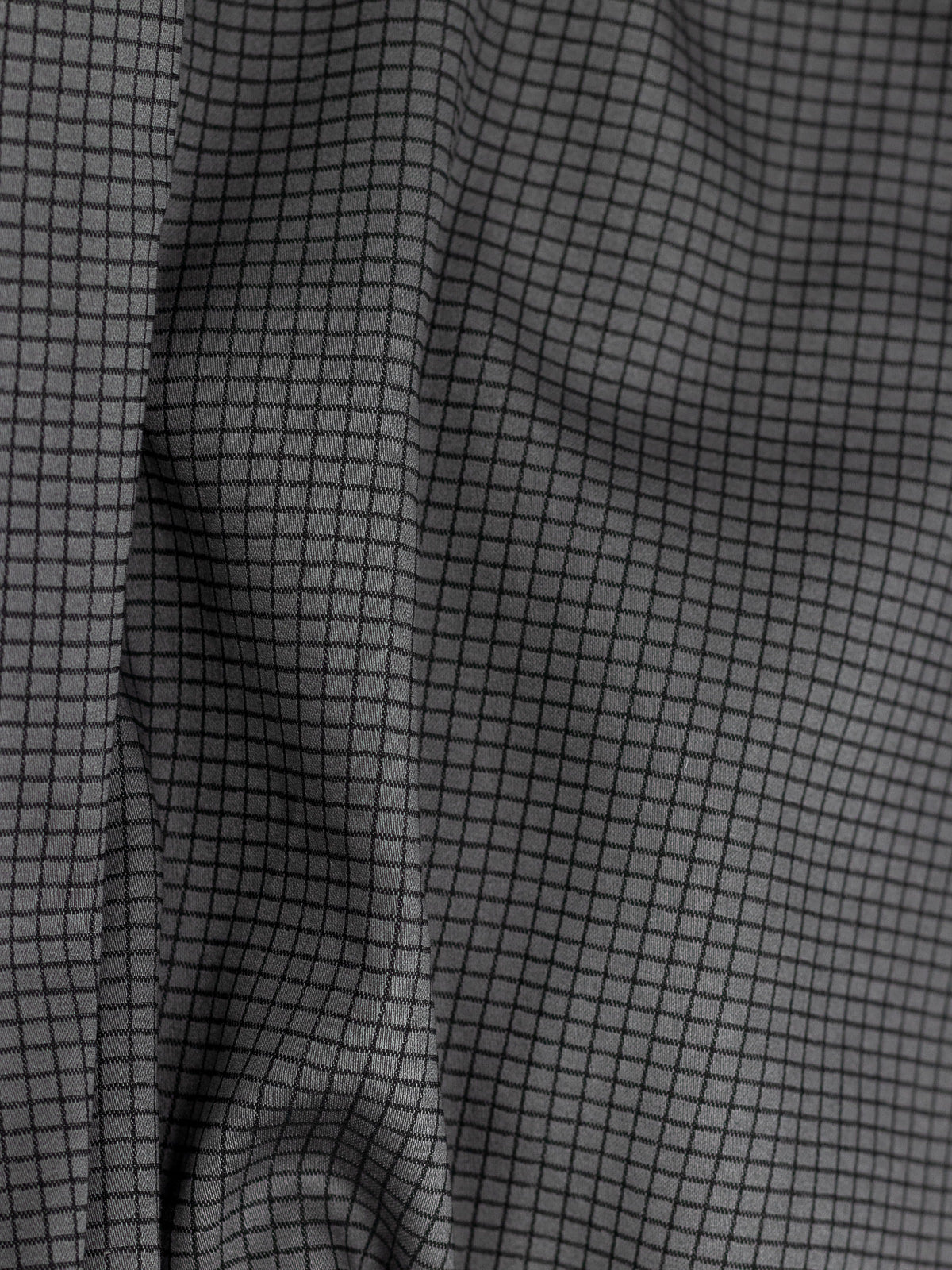 Grid Check Stretch Shirt in Black