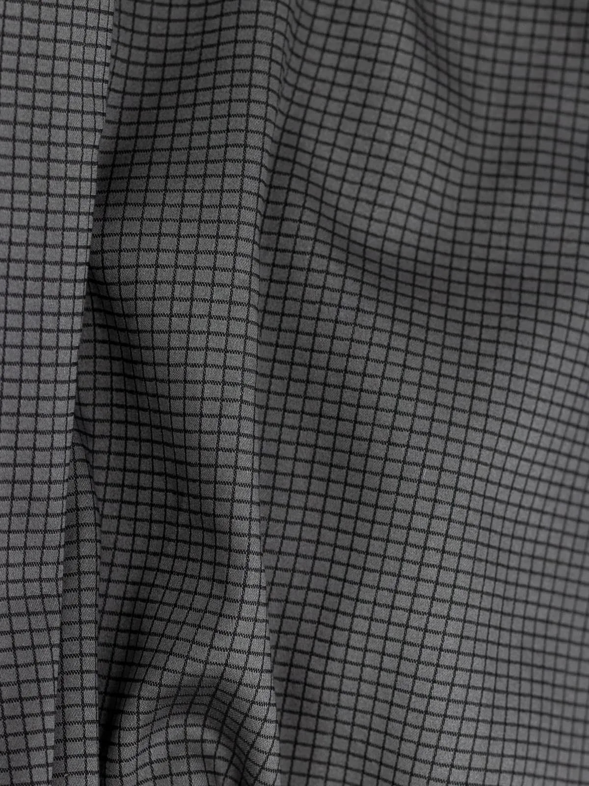 Charcoal Grey Mini Checks Stretch
