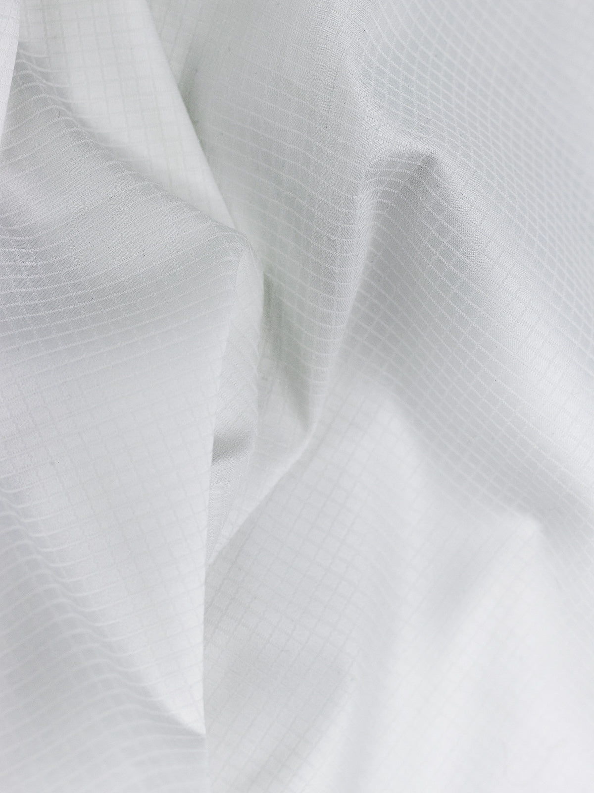 Grid Check Stretch Shirt in White