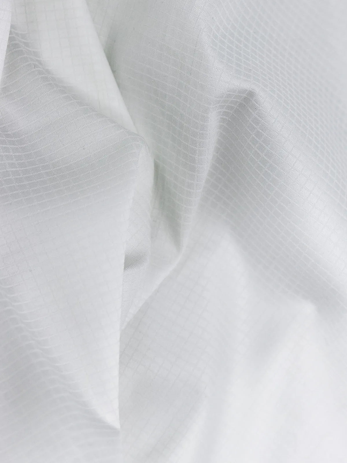 Pure White Mini Checks Stretch