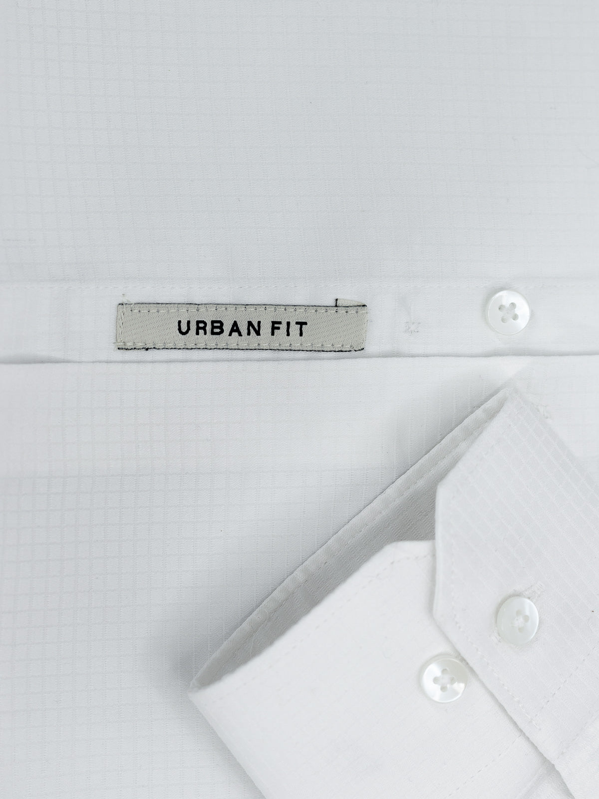 Grid Check Stretch Shirt in White