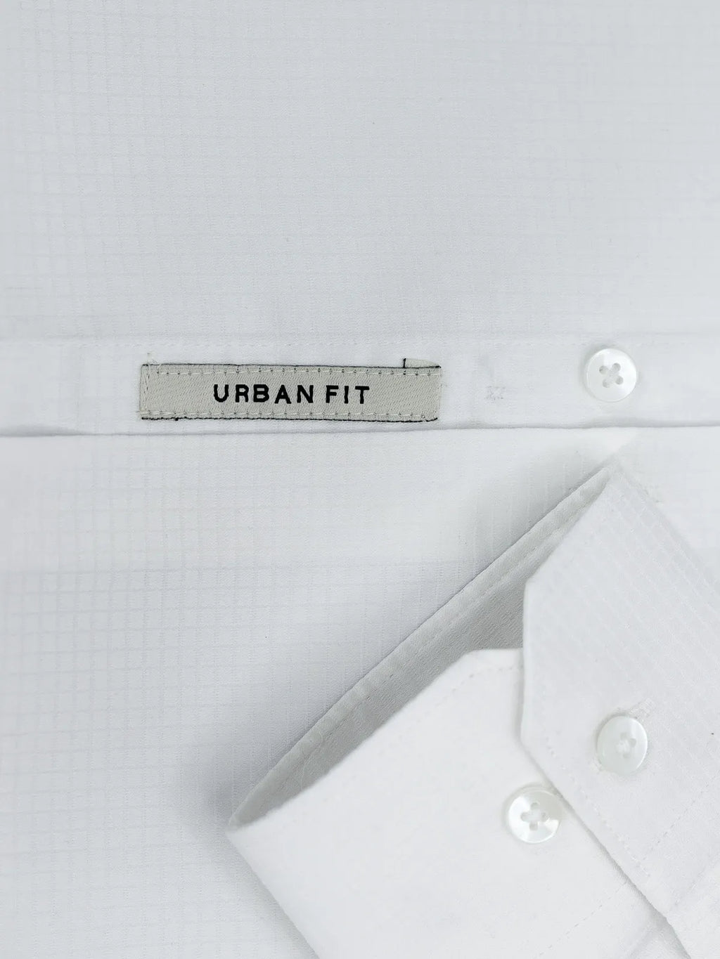 Pure White Mini Checks Stretch