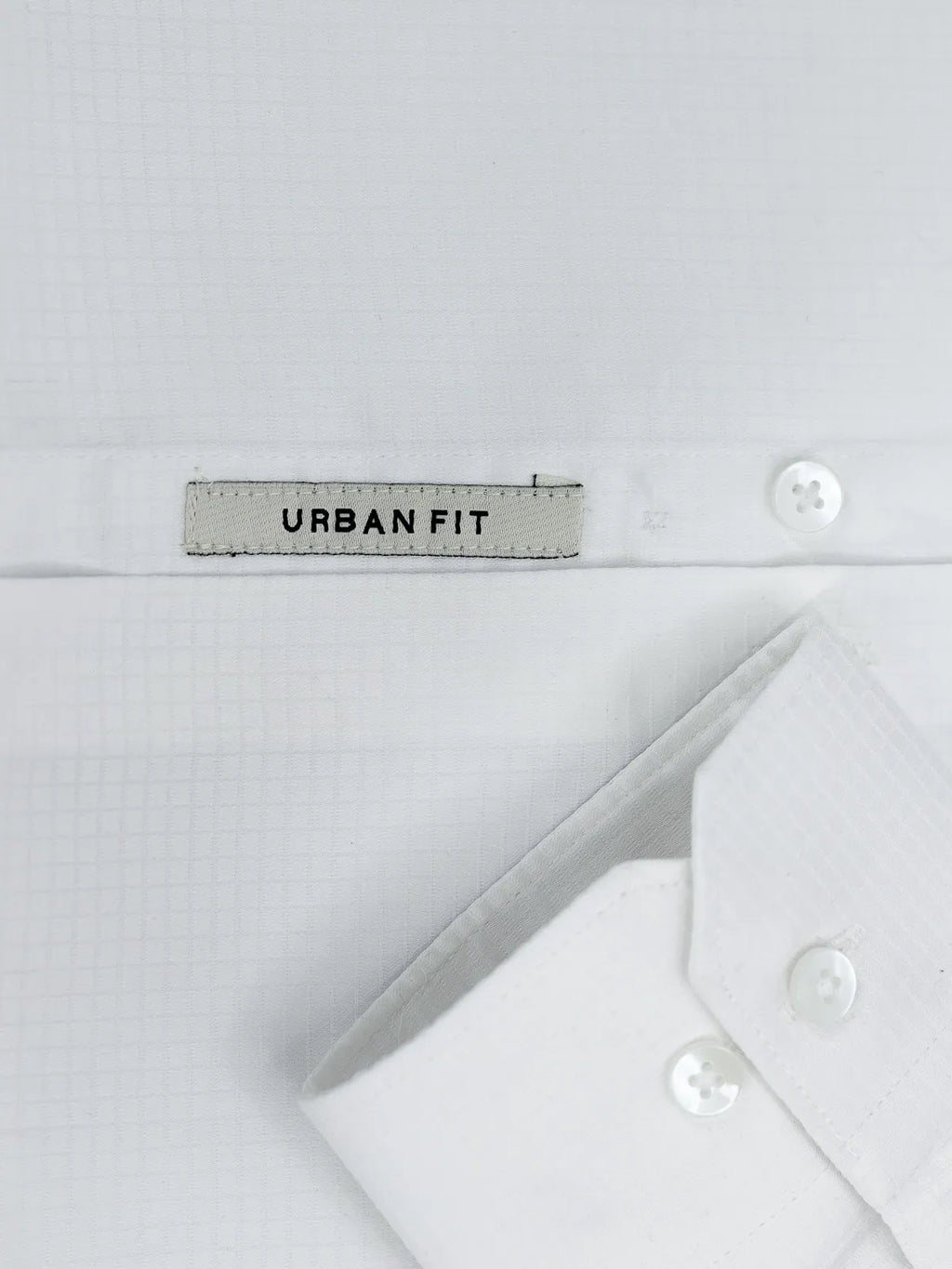 Pure White Mini Checks Stretch
