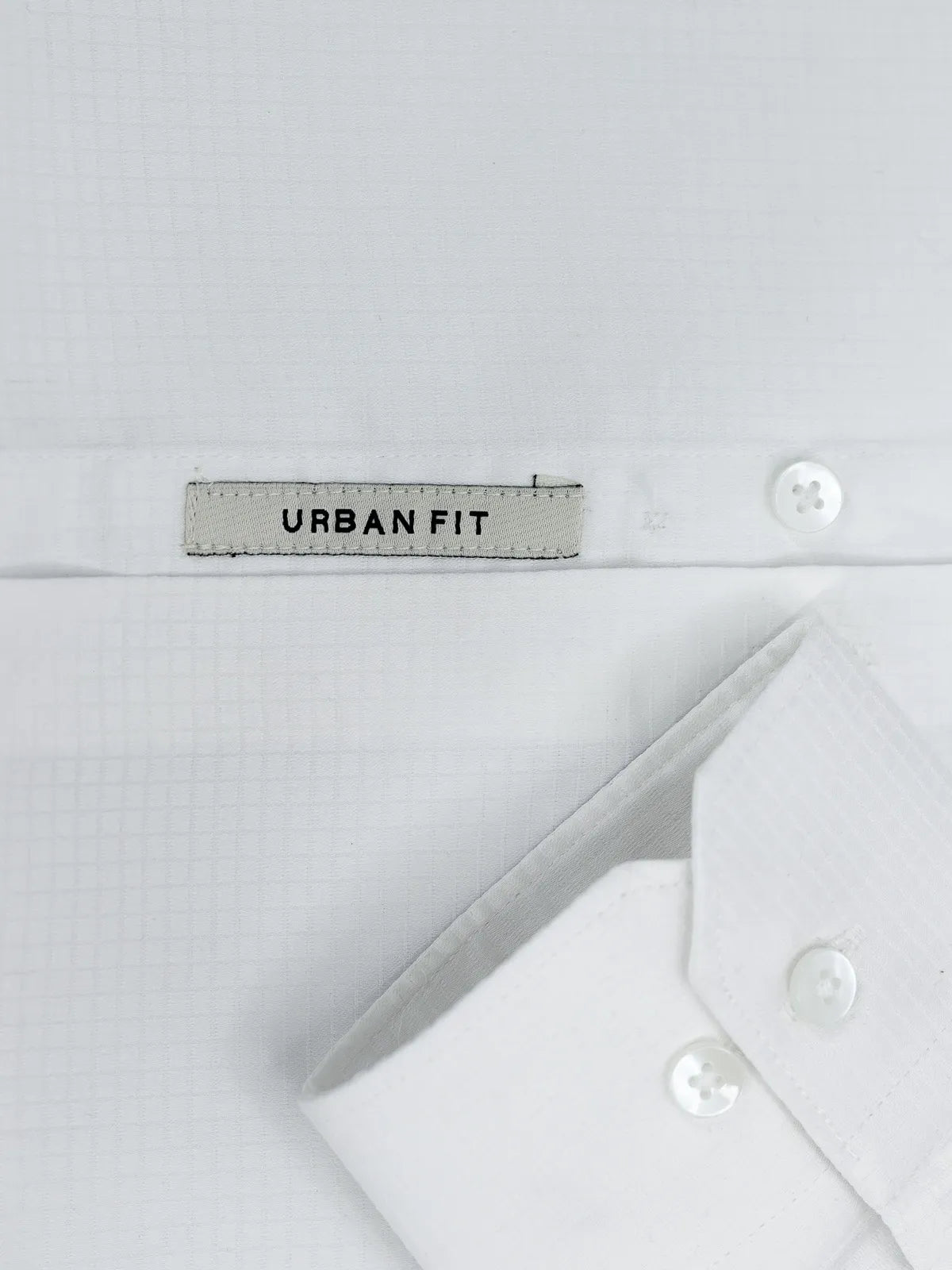 Pure White Mini Checks Stretch