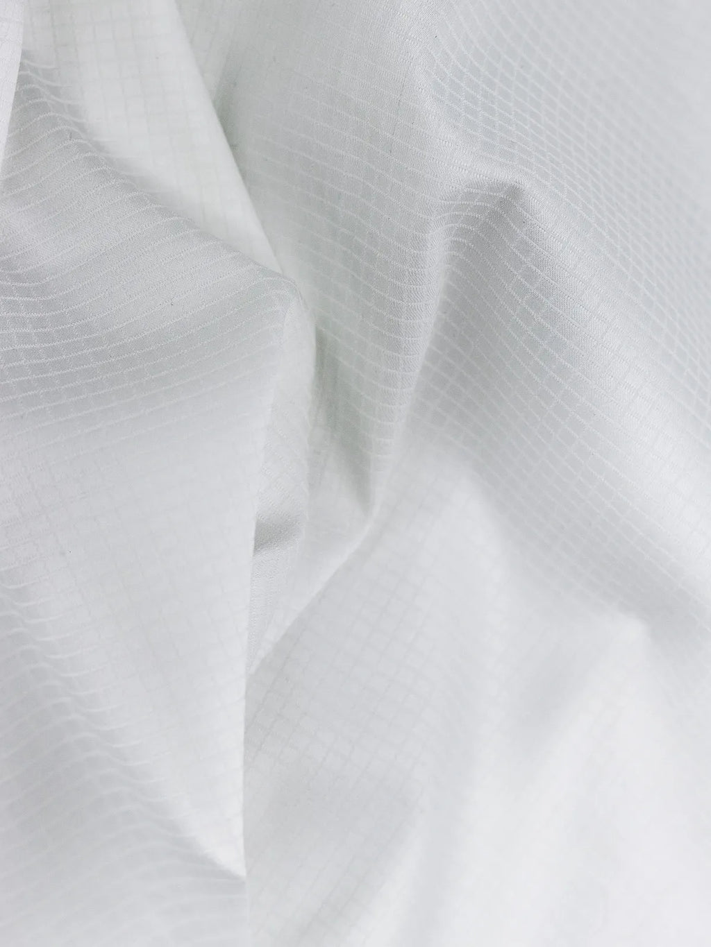 Pure White Mini Checks Stretch