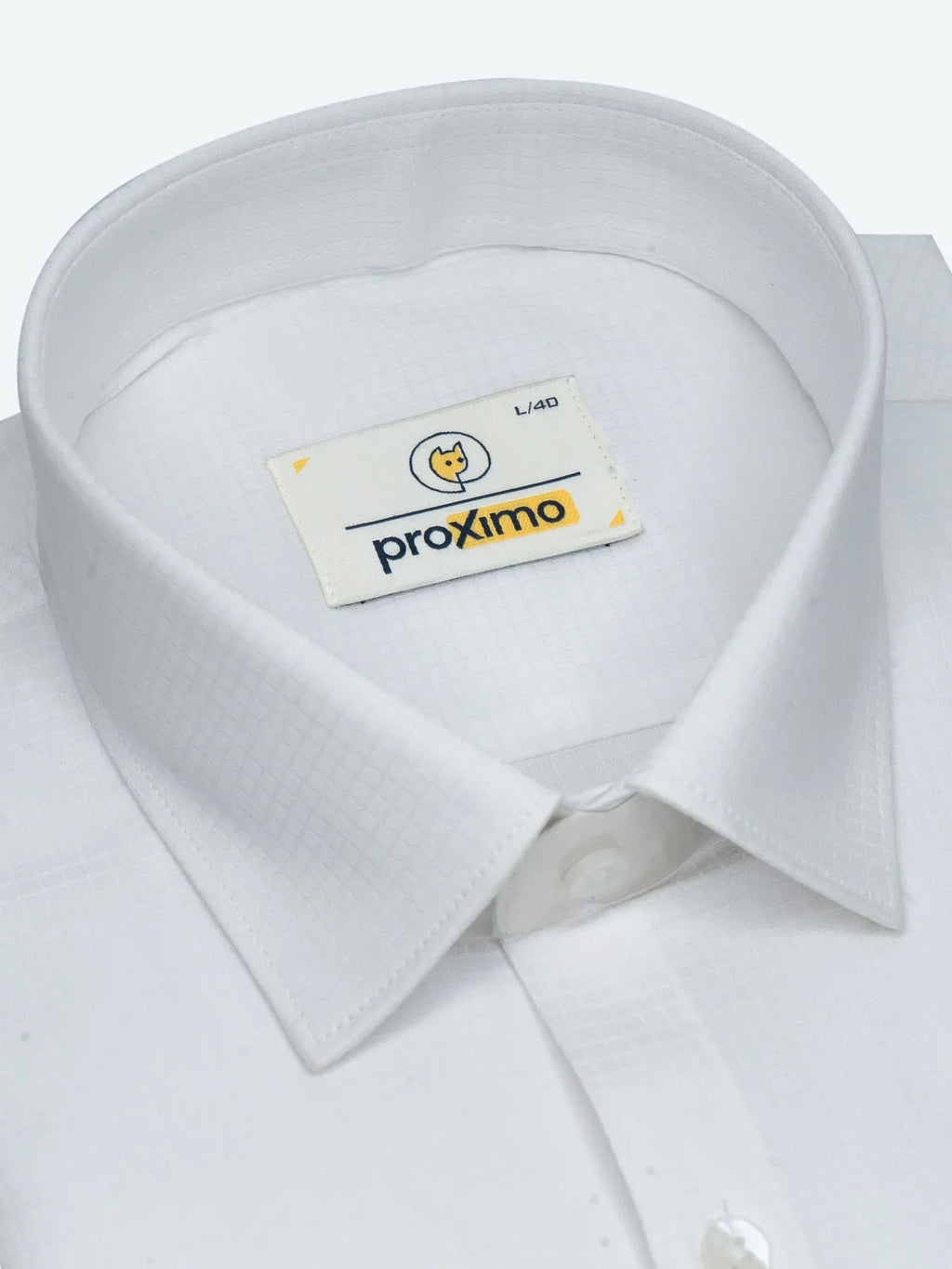 Pure White Mini Checks Stretch