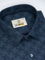 Midnight Azure Dot-Matrix Shirt