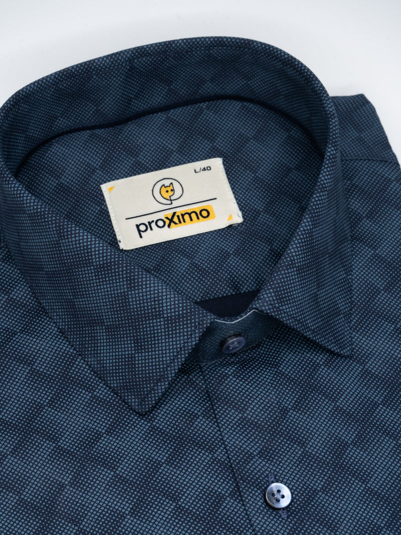 Midnight Azure Dot-Matrix Shirt