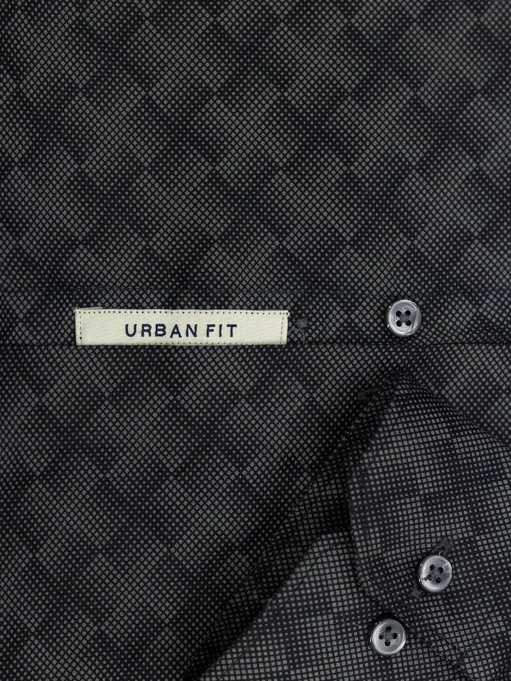 Charcoal Black Digital Pixel Print